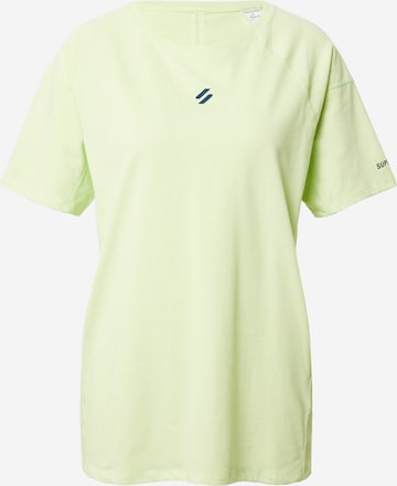 T-shirt fonctionnel 'Run' Superdry en vert : devant