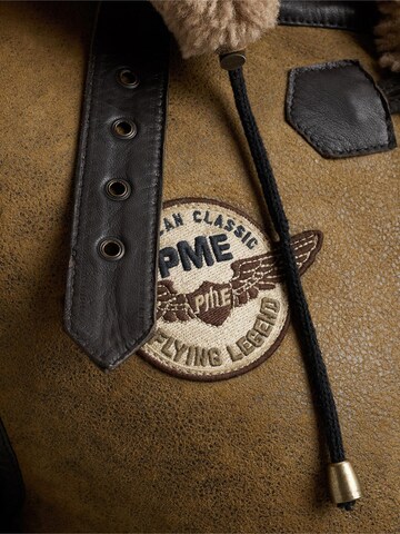 PME Legend Tussenjas 'Tornador leather jacket' in Bruin