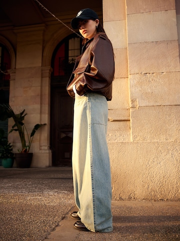 Wide Leg Jean Bershka en bleu