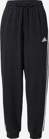 ADIDAS SPORTSWEAR - Tapered Calças de desporto 'Essentials' em preto: frente