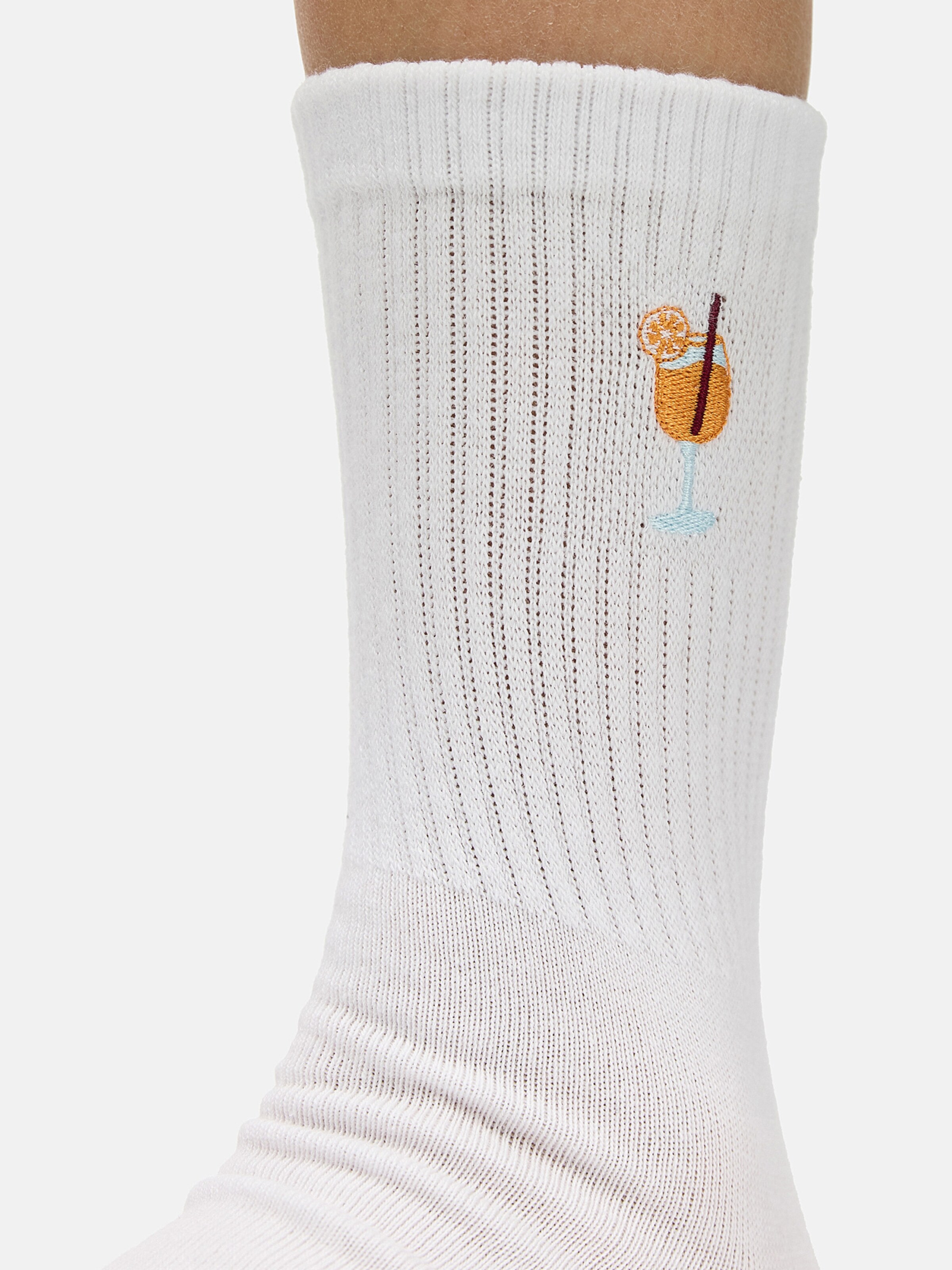 Chaussettes ' Good Vibes Motiv Statement Socken Tennissocken ' Nur Die en blanc