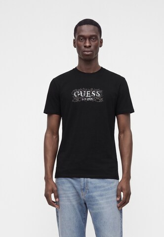 GUESS Футболка в Черный: спереди