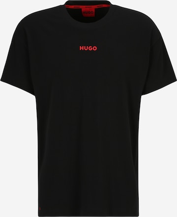 HUGO Red - Pijama curto 'Linked' em preto: frente