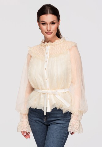Ombre Blouse in Beige