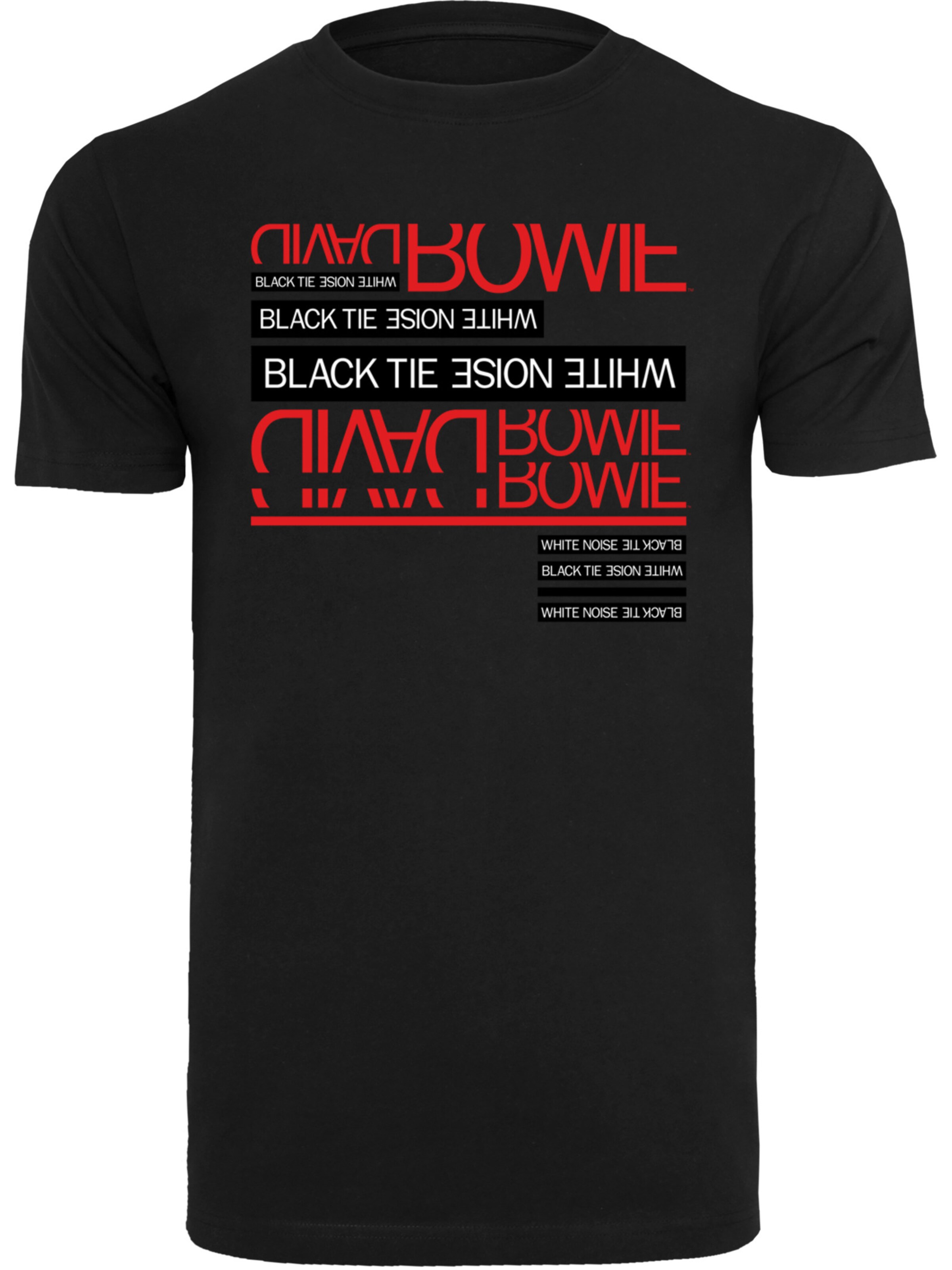 F4NT4STIC T-Shirt 'David Bowie Black Tie White Noise' in Schwarz: Vorderseite