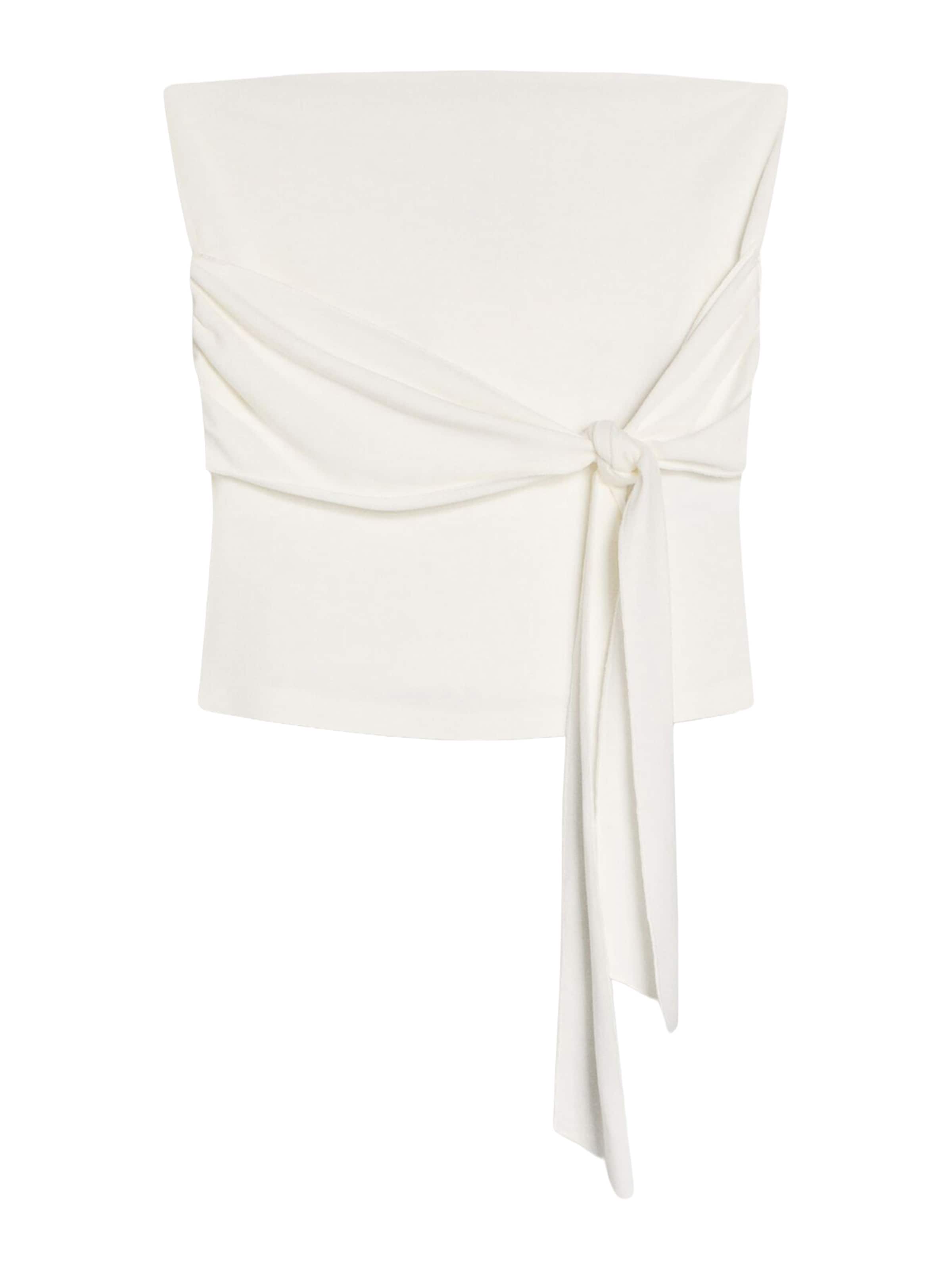 Bershka Top – bílá: přední strana