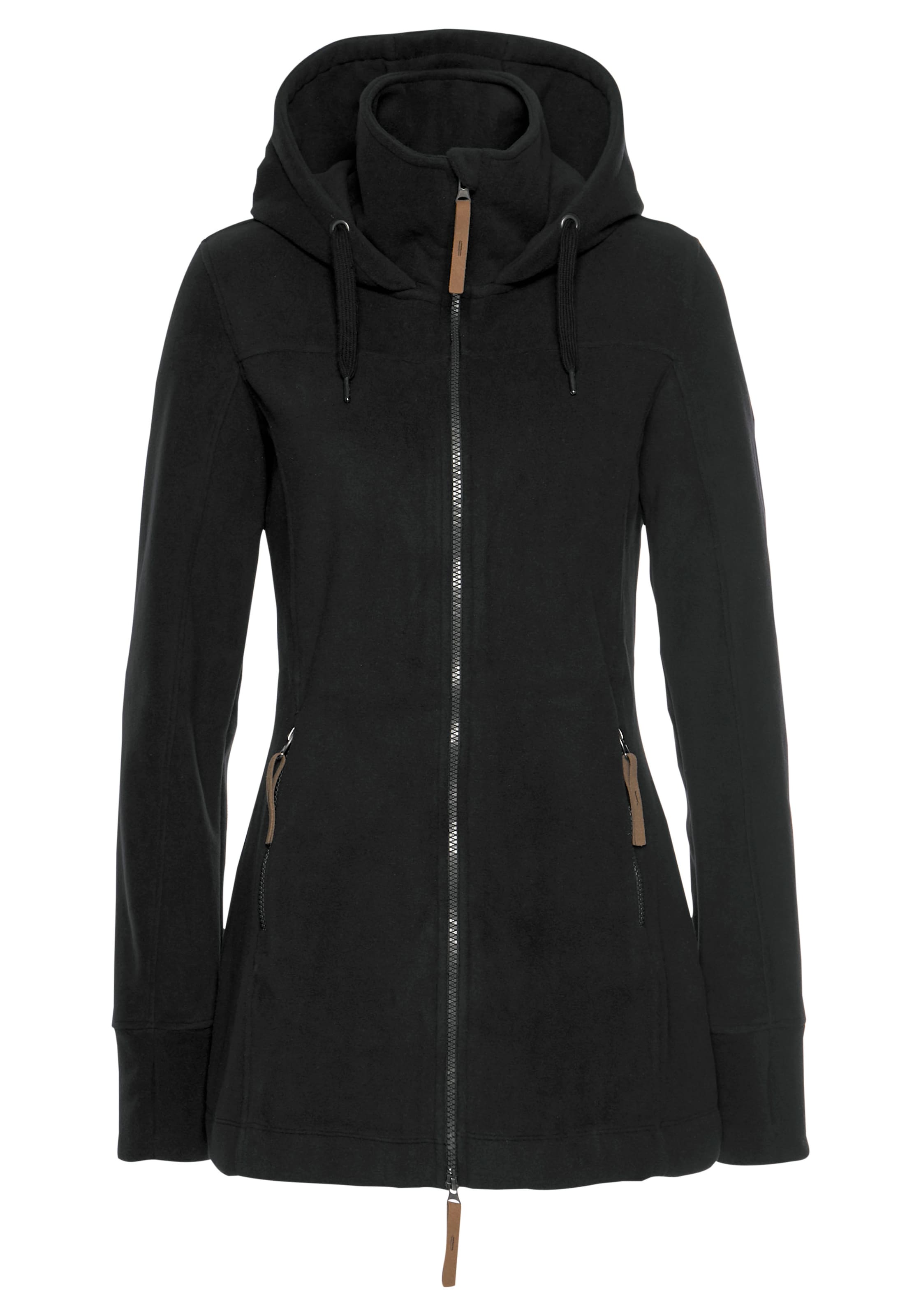 POLARINO Funktionsfleecejacke in Schwarz: Vorderseite