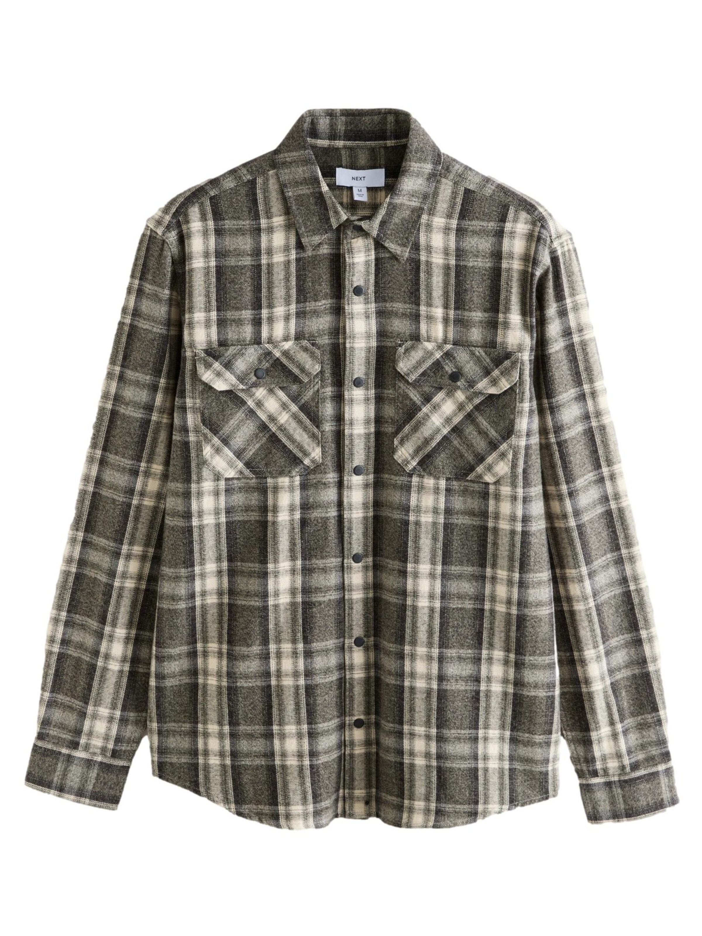 Next Regular fit Риза в зелено: отпред