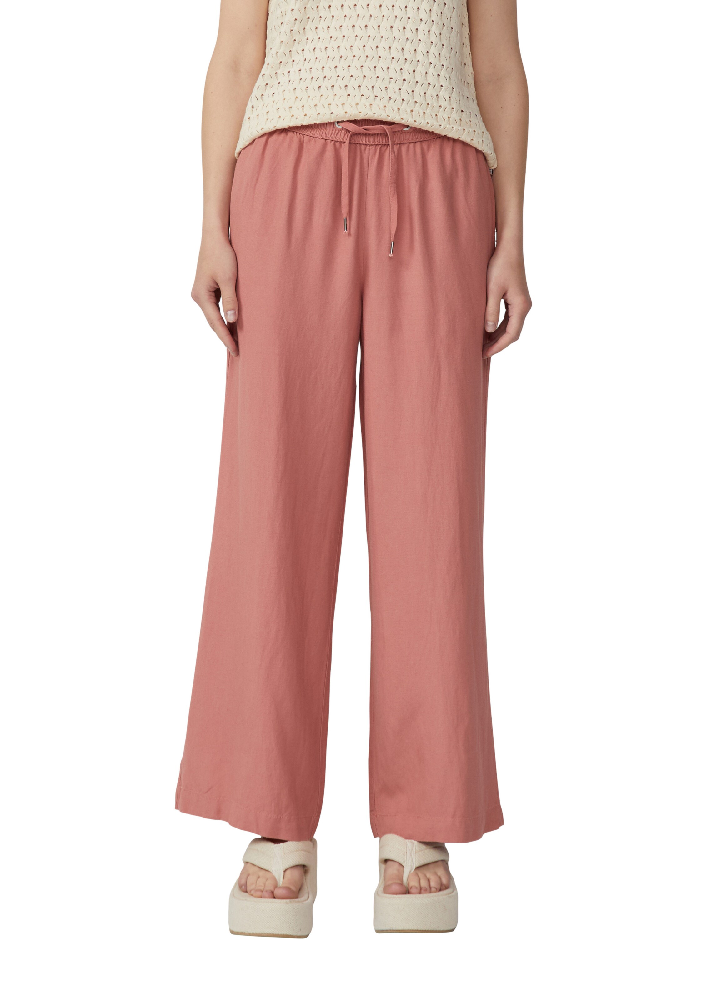 QS Wide Leg Hose in Orange: Vorderseite