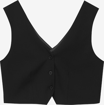 Pull&BearPrsluk od odijela - crna boja: prednji dio