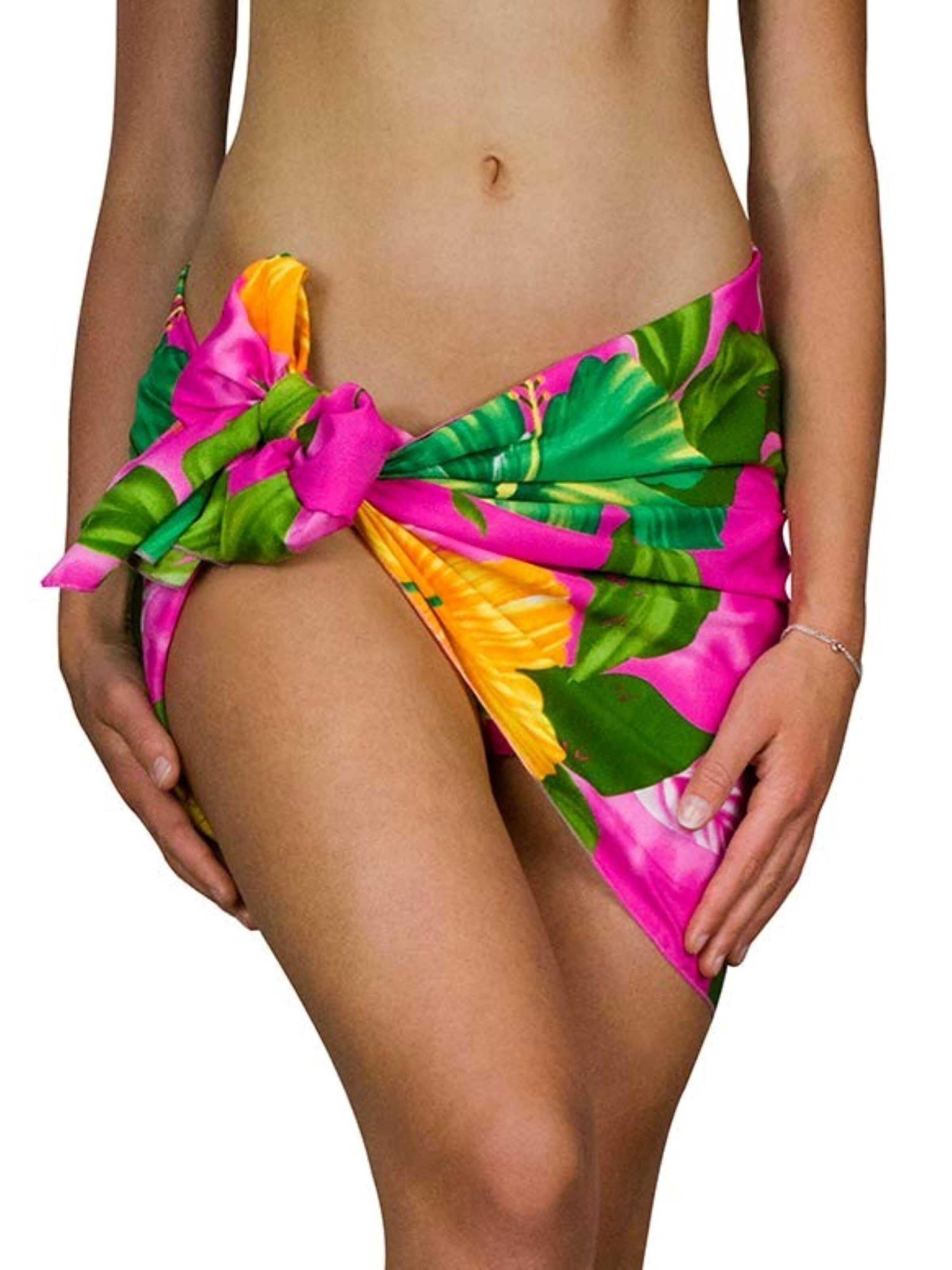 Telo da mare 'Big Flower' di King Kameha in rosa: frontale
