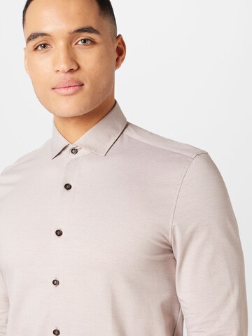 OLYMP - Ajuste estrecho Camisa en beige