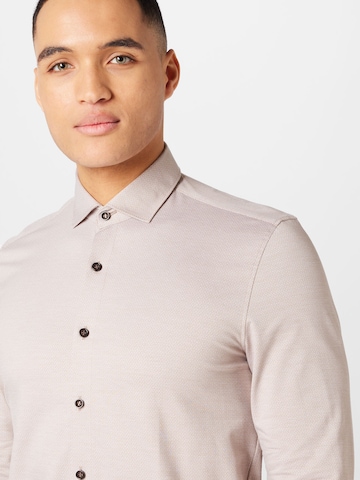 OLYMP Regular fit Button Up Shirt in Beige