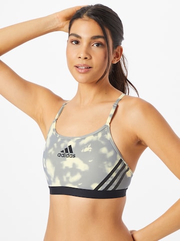 ADIDAS SPORTSWEAR Bustier Športni nederček 'Aeroreact Light-Support Hyperglam Printed' | rumena barva: sprednja stran