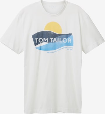 T-Shirt TOM TAILOR en blanc : devant