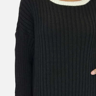 Elara Strickkleid in schwarz / weiß, Produktansicht