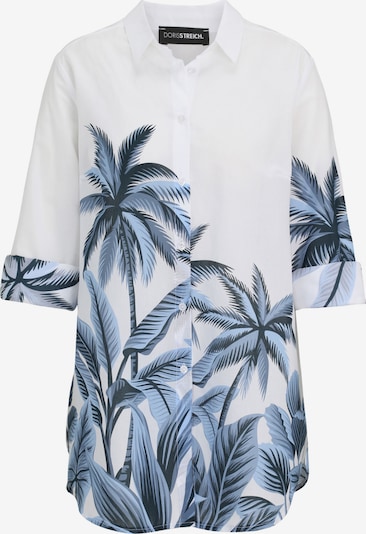 Doris Streich Bluse in S-M in marine / weiß, Produktansicht
