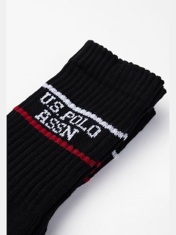 US POLO ASSN. Sports socks 'Calze U.S. Polo Assn. corte in spugna, stile tennis' in Black