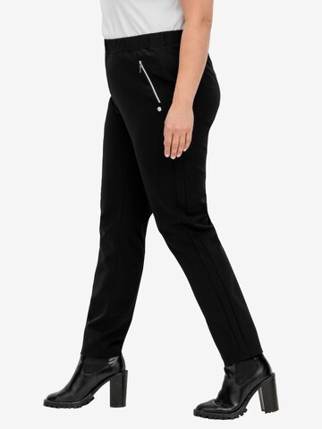 SHEEGO Slimfit Hose in Schwarz