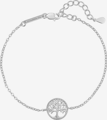 Braccialetto 'Life Flow' di Hey Happiness in argento: frontale
