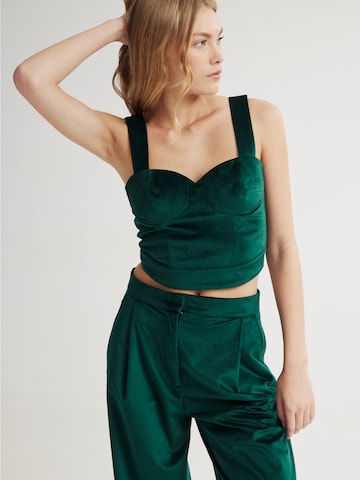 4TAILORS - Top 'Scarlet' em verde: frente