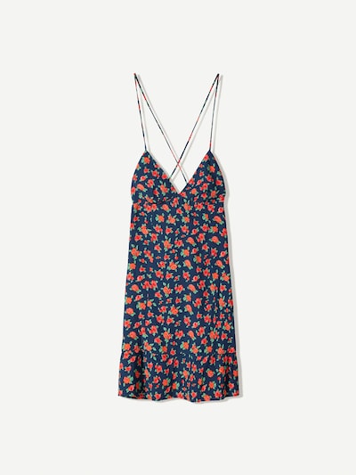 Bershka Letnia sukienka w kolorze granatowy / zielony / jasnoczerwonym, Podgląd produktu