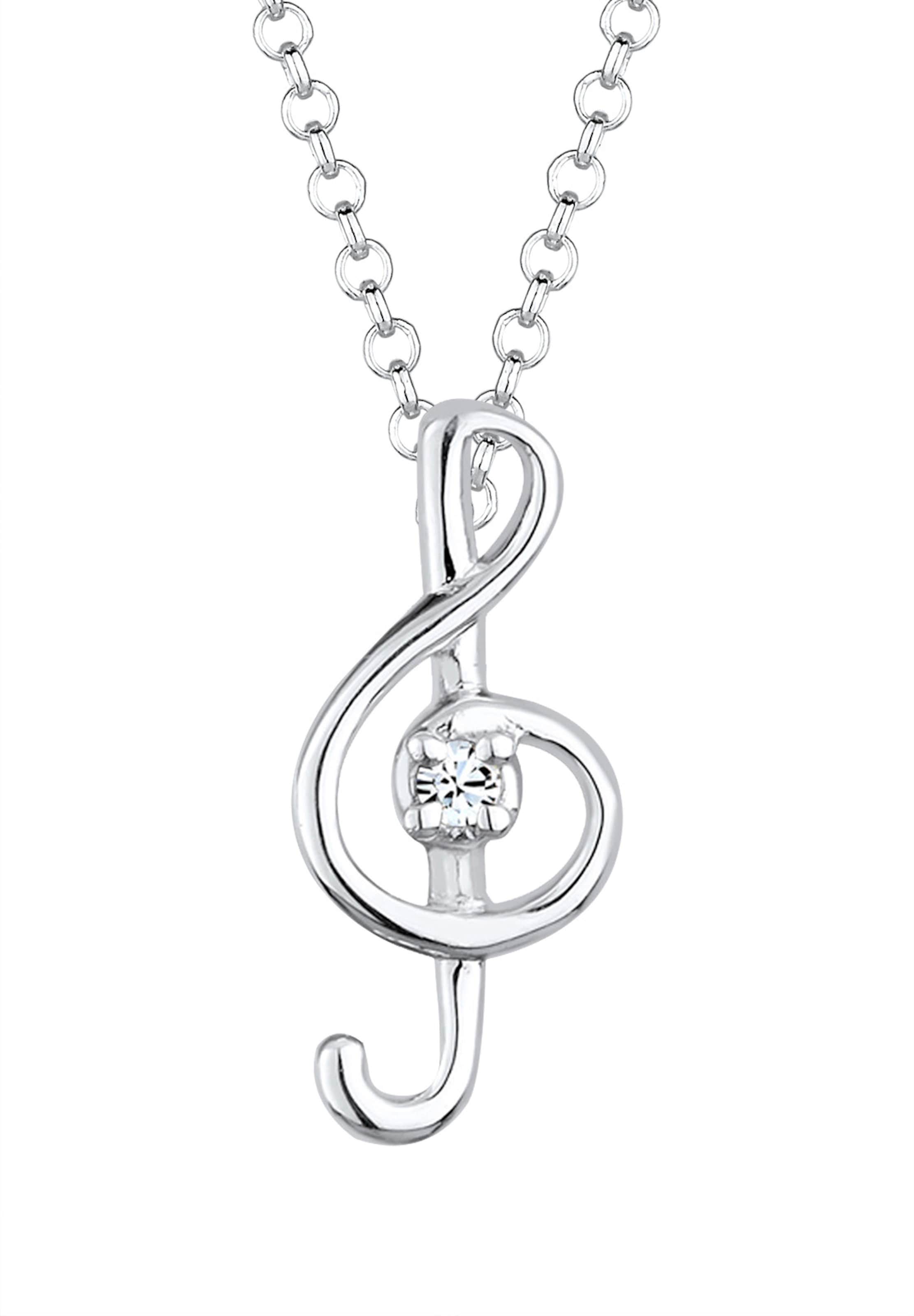 ELLI Halskette 'NOTENSCHLÜSSEL' in Weiß