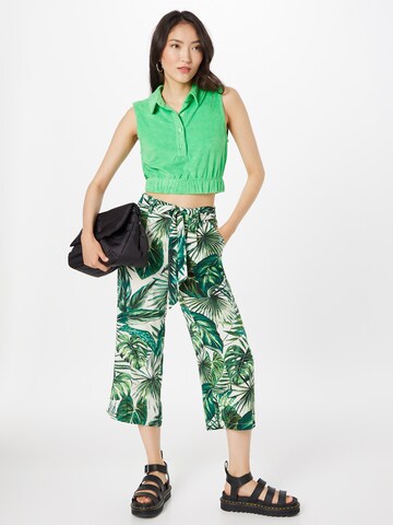 ONLY Wide leg Pleat-Front Pants 'NOVA' in Green