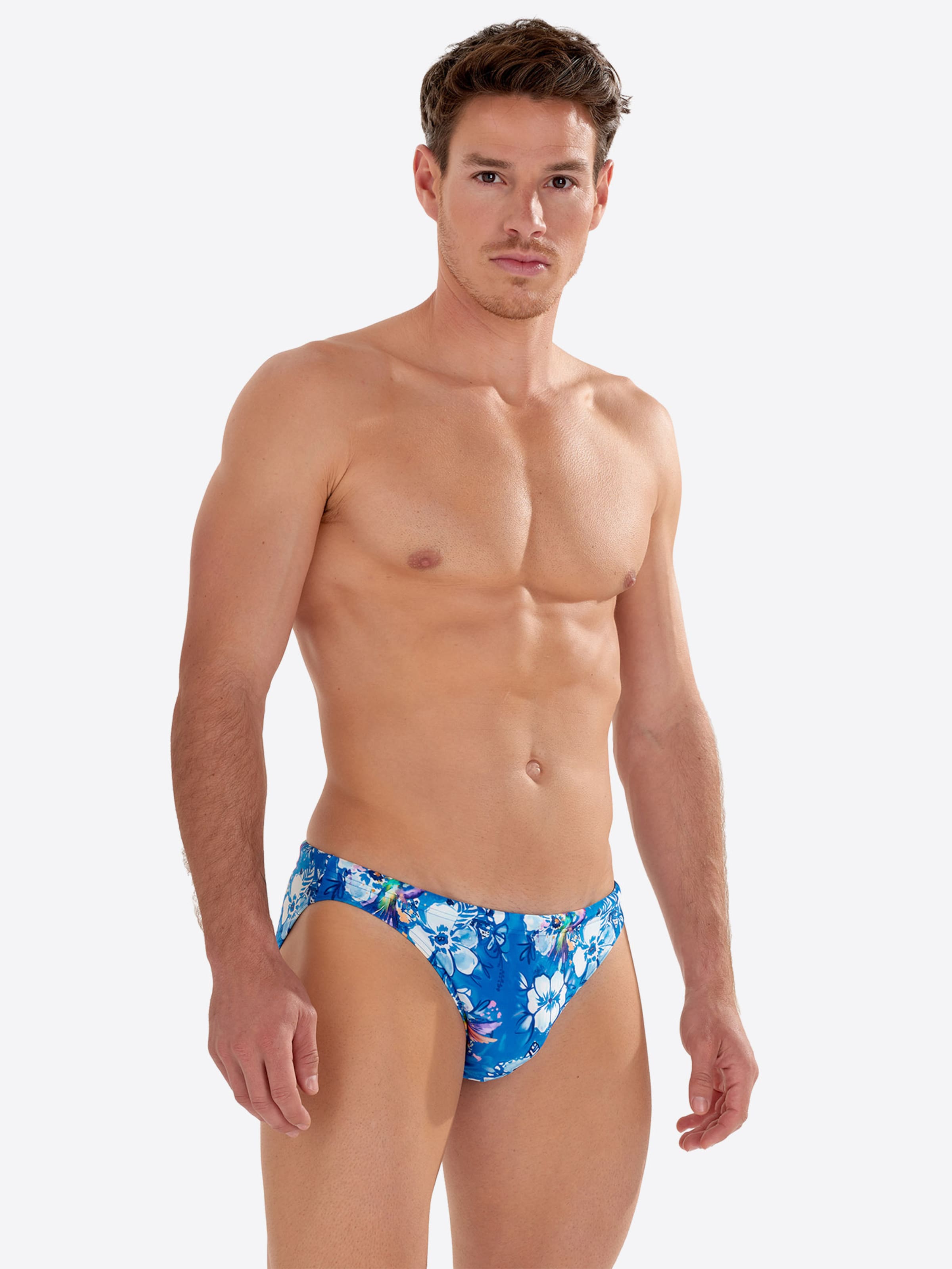 HOM Badehose ' Swim Micro Briefs Colibris' in Blau: Vorderseite