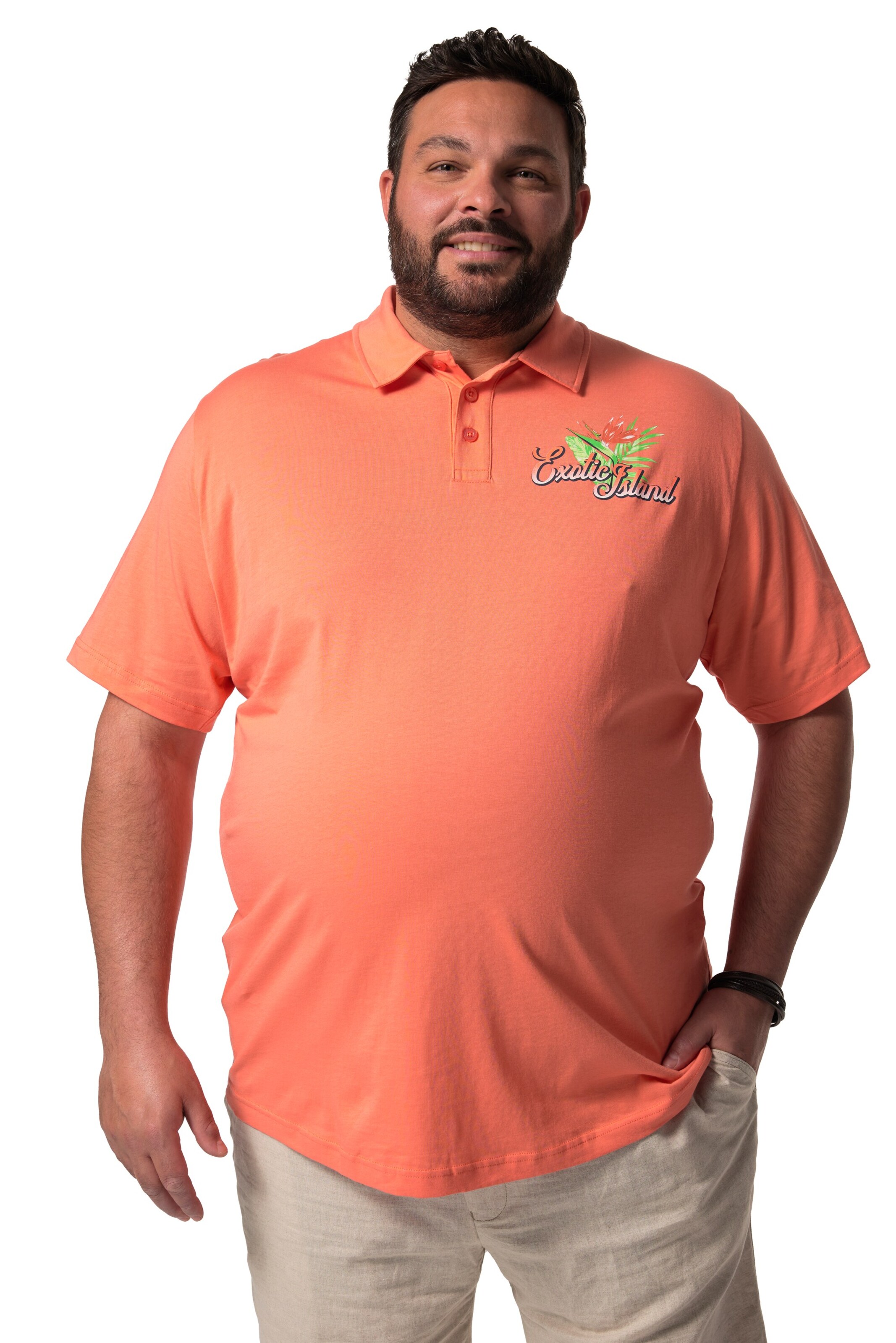 Men Plus Shirt in Orange: front
