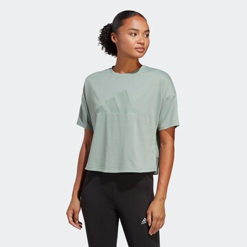 ADIDAS PERFORMANCE Performance Shirt 'Icons 3 Bar' in Green: front