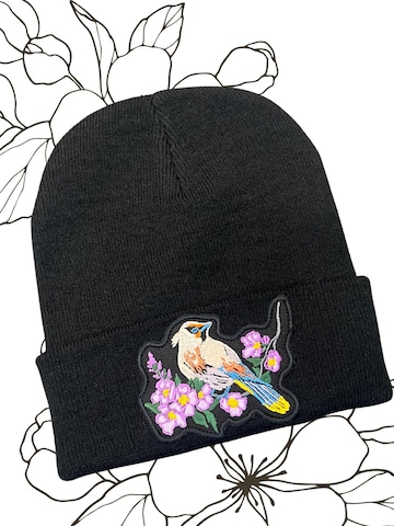 RADADA Beanie 'Waxwing Bird'‌‌‌‌‌‌‌‌ in Schwarz