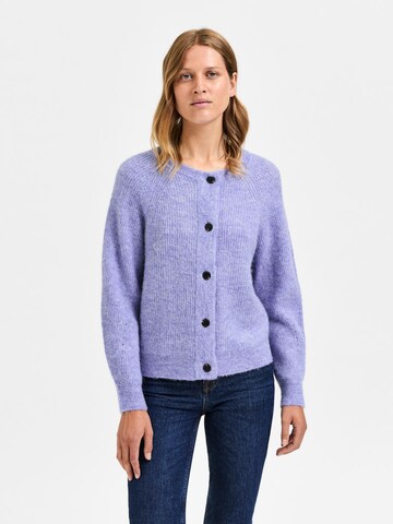 SELECTED Knit cardigan 'Lulu' in Purple: front