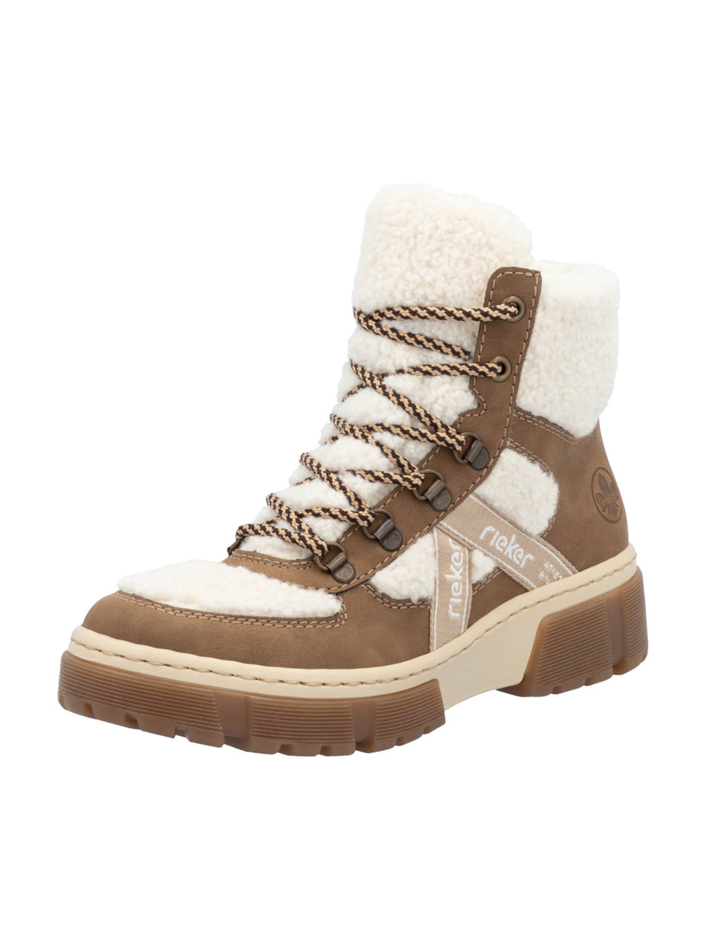 Rieker Ботинки на шнуровке в Бежевый: спереди