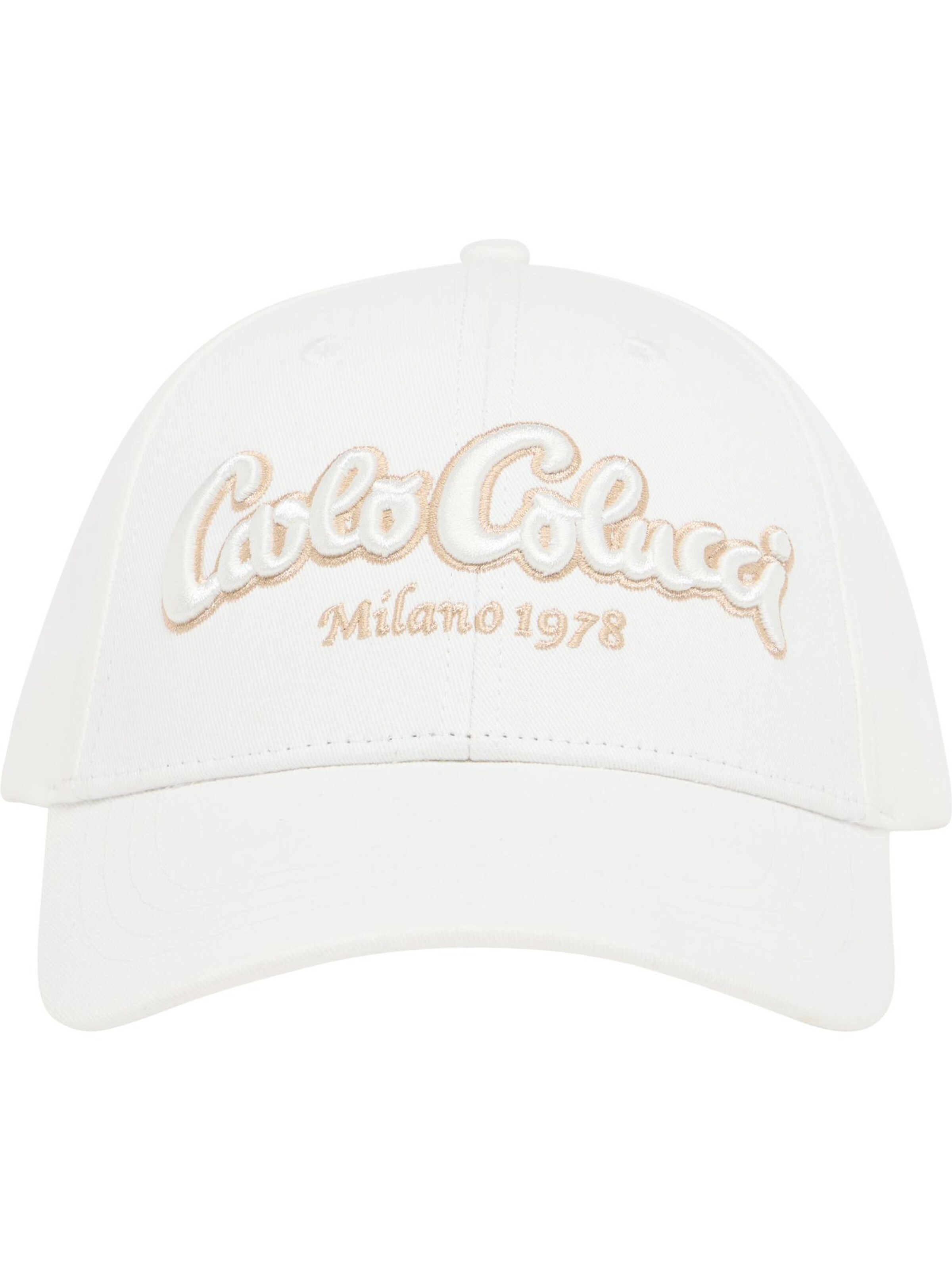 Carlo Colucci Cap 'Elezi' in Weiß: Vorderseite