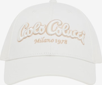 Carlo Colucci Cap 'Elezi' in Weiß: Vorderseite