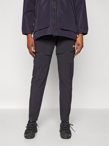 Coupe slim Pantalon outdoor 'HIKEOUT' JACK WOLFSKIN en noir : devant