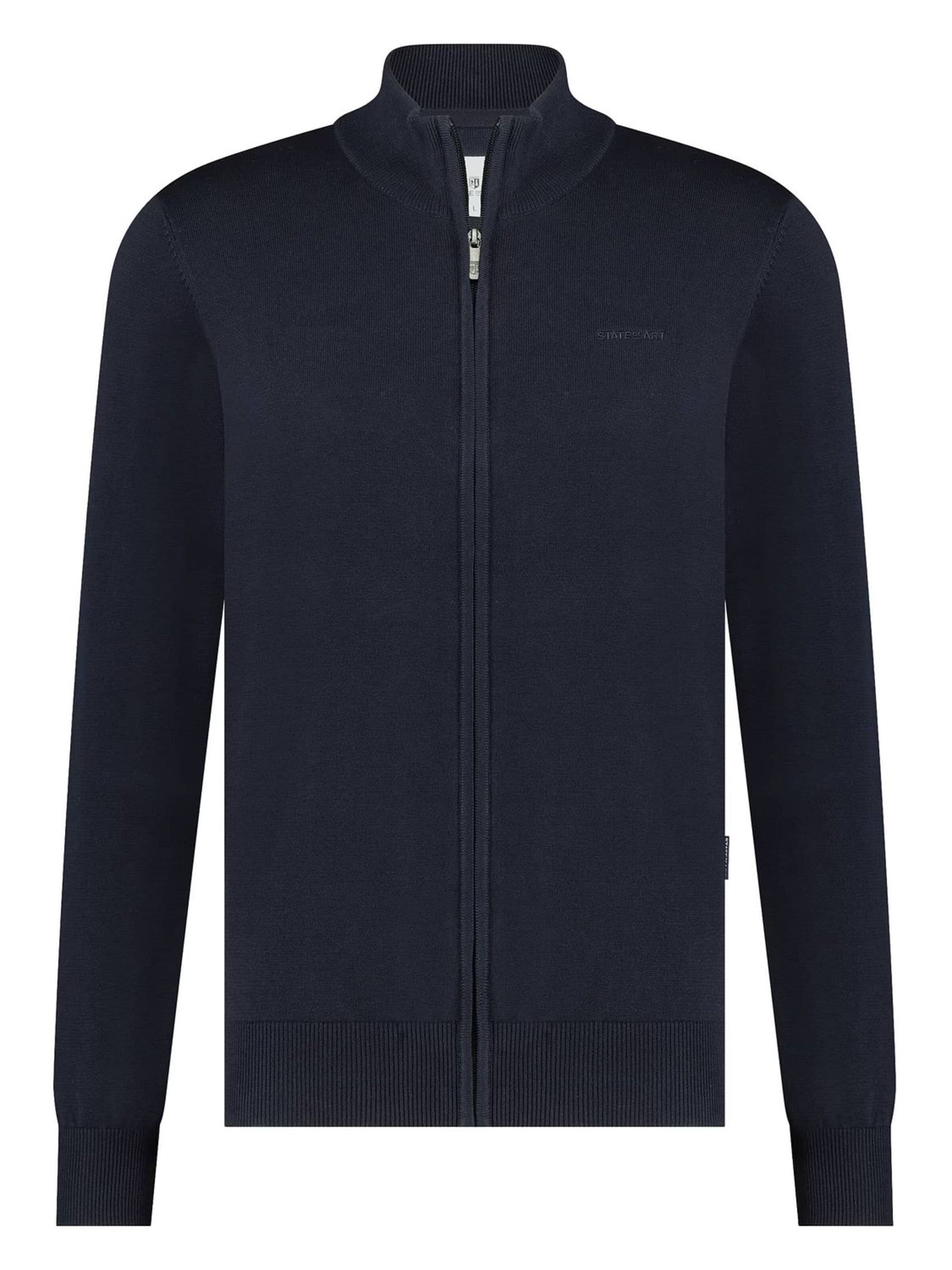 State of Art Gebreid vest in Blauw: voorkant