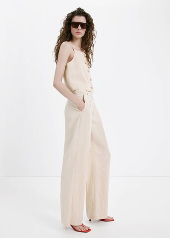 MANGOWide Leg/ Široke nogavice Hlače na crtu 'Bonnie' - bež boja