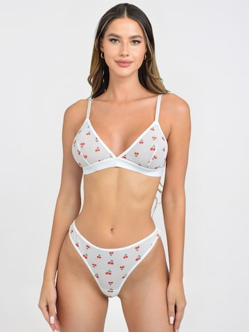 Orchibelle Triangle Underwear Sets in White: front