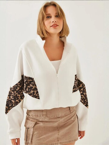 Bianco Lucci - Casaco em moletão em branco: frente