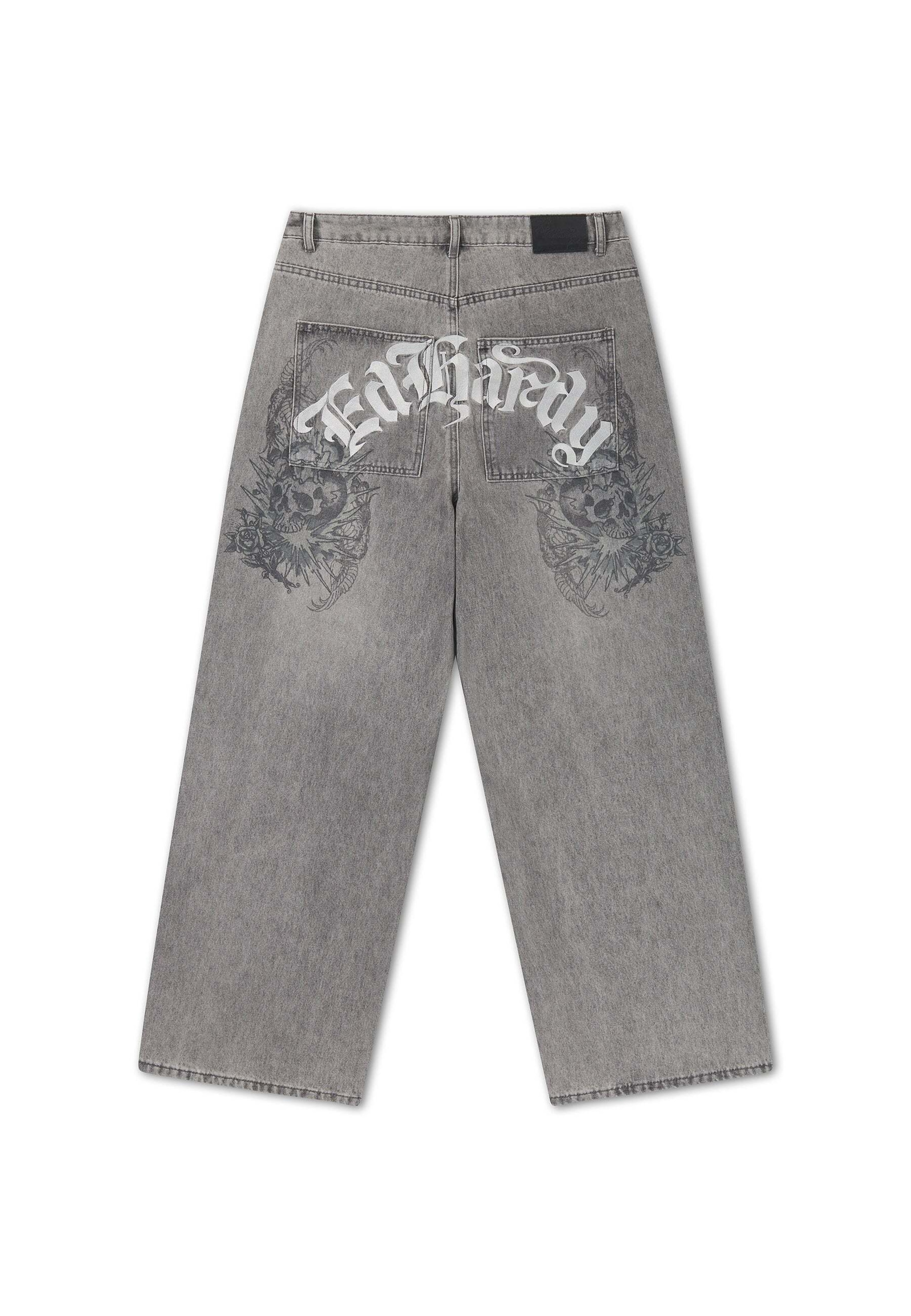 Ed Hardy Loosefit Jeans i grå: tilbage