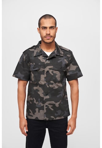 Brandit Regular fit Button Up Shirt in Green: front