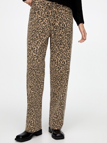 Loosefit Jean Pull&Bear en marron : devant