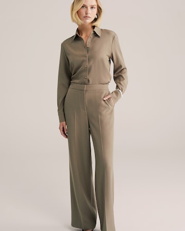 WE Fashion Широкий Плиссированные брюки в Серый: спереди