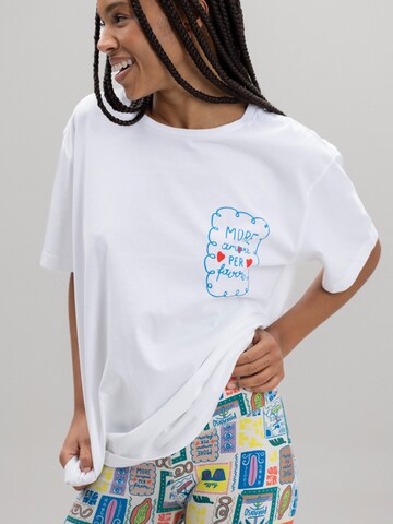 Hey Honey Oversizeshirt 'Amore' in Weiß: Vorderseite