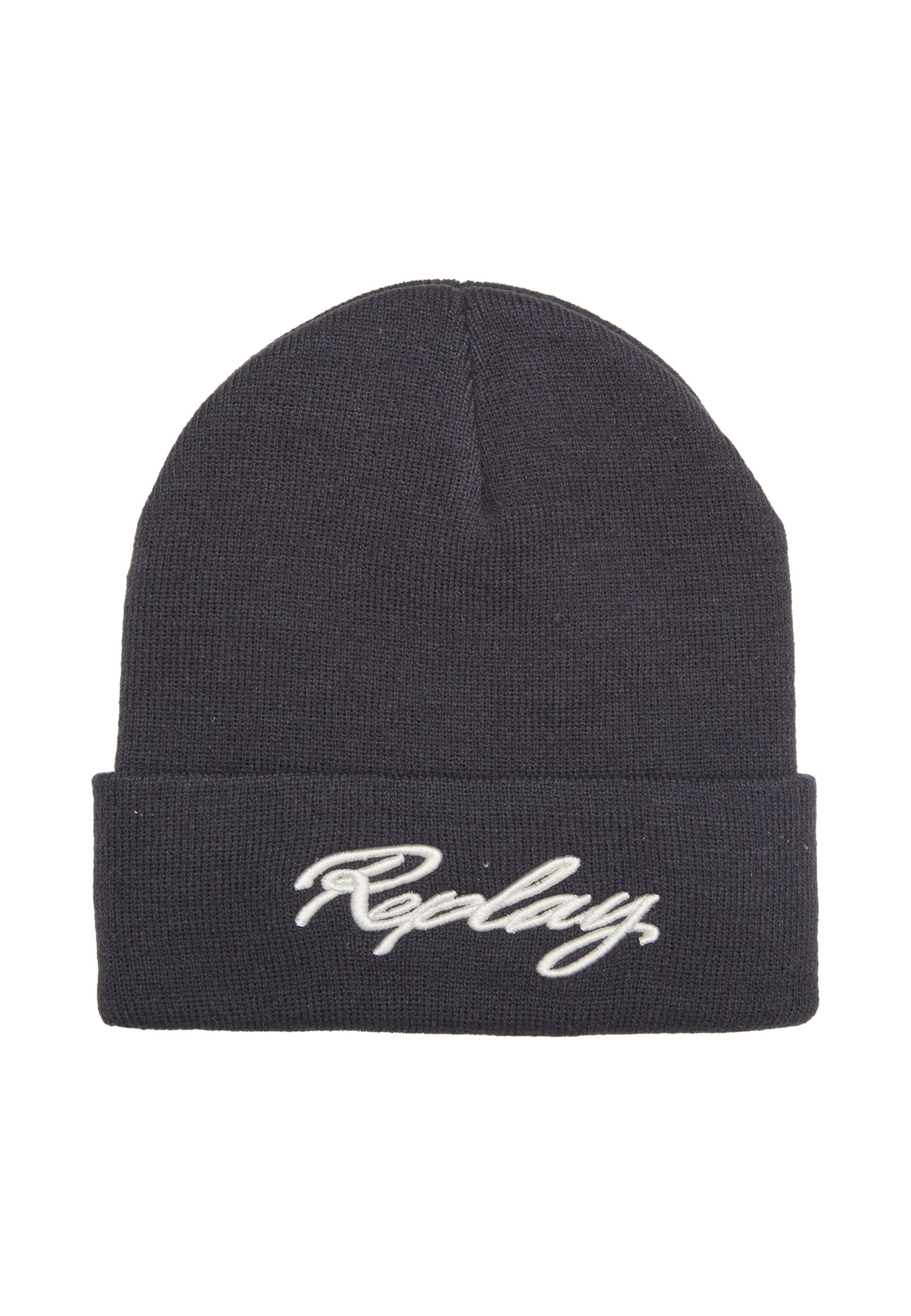REPLAY Beanie in Blue: front