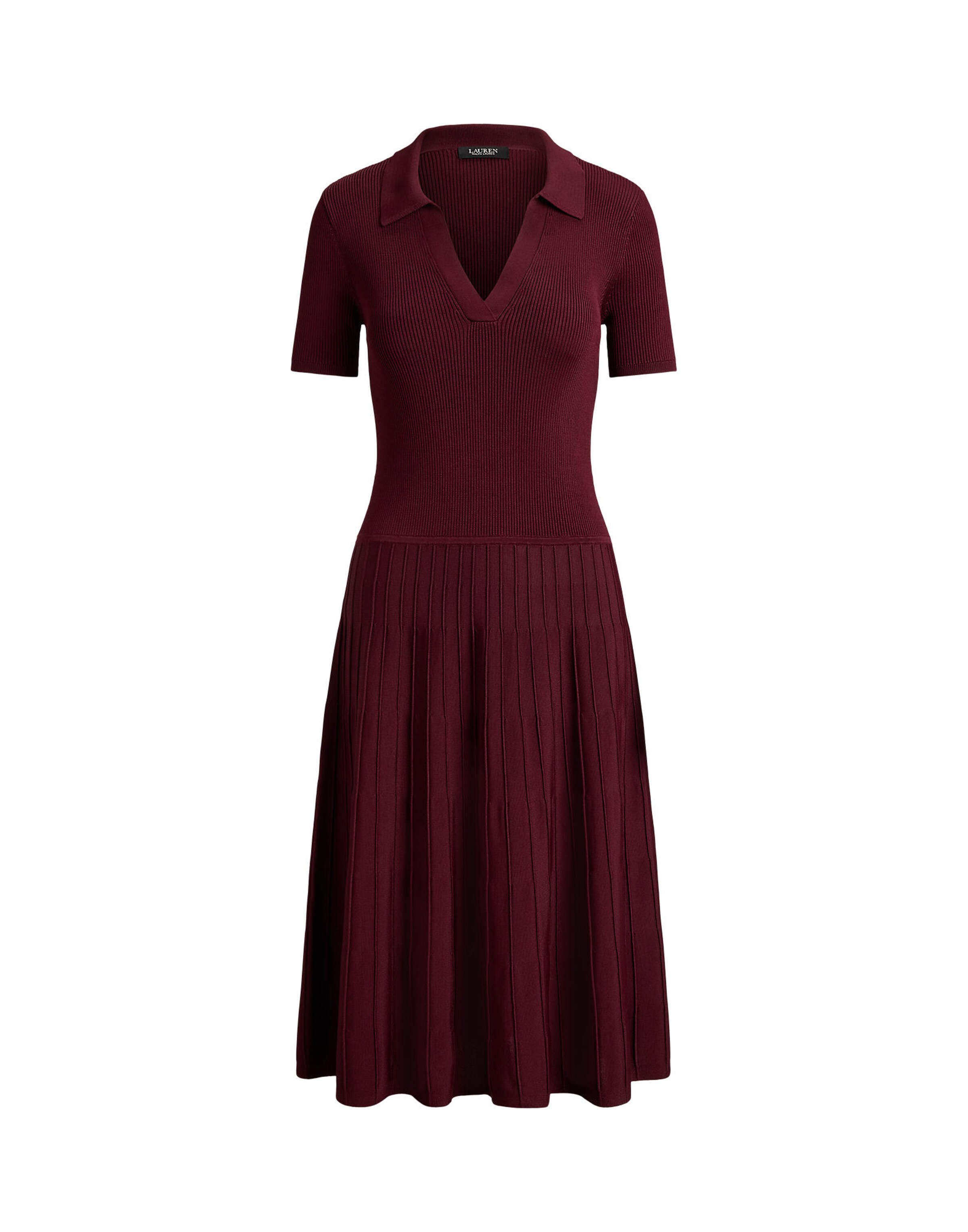 Lauren Ralph Lauren - Vestido de punto en rojo: frente
