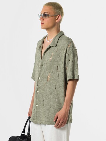 VAMOS CLO Comfort fit Button Up Shirt 'VILLE' in Green