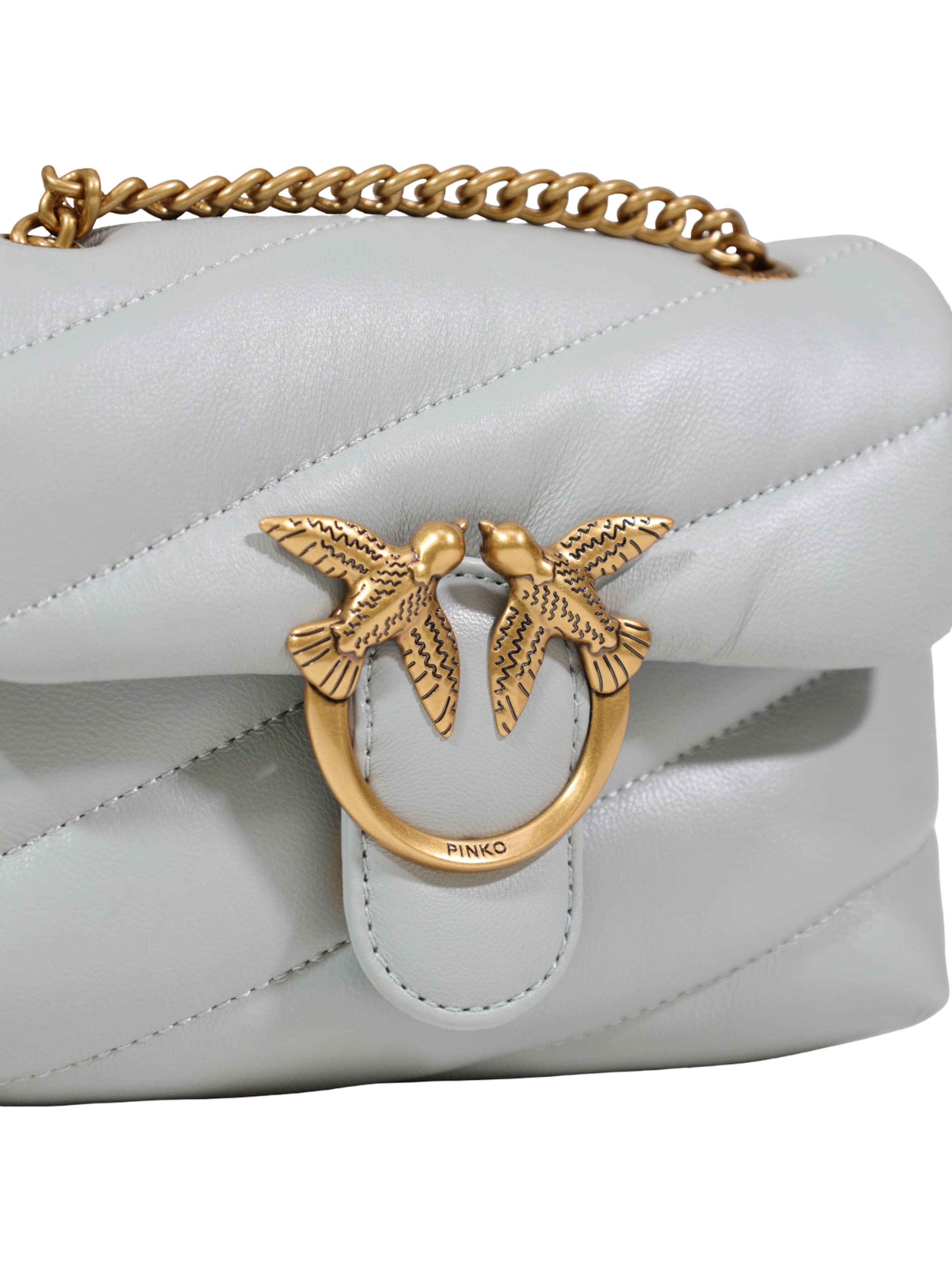 PINKO Skuldertaske 'LOVE PUFF BABY CL SHEEP NAPPA 100040 A0F2' i grå